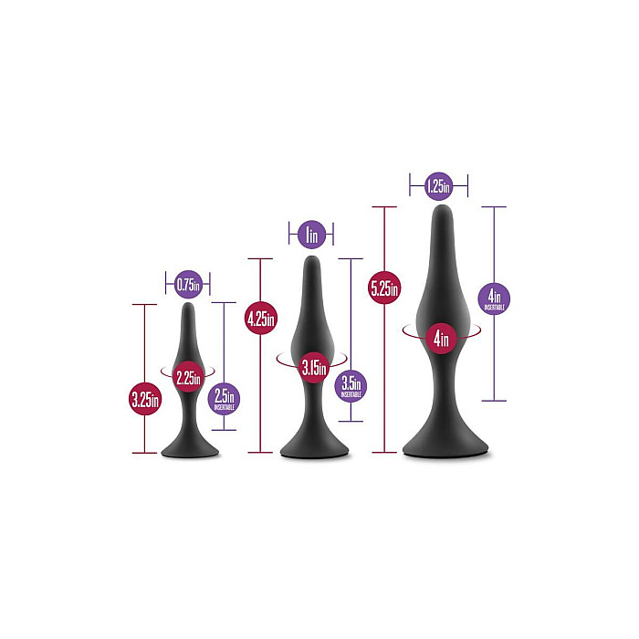 Набор анальных пробок Blush Luxe Beginner Plug Kit Black