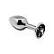 Металева анальна пробка з кристалом Alive Mini Metal Butt Plug Black M