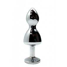 Металева анальна пробка Wooomy Lollypop Double Ball Metal Plug Red M, діаметр 3,1 см, довжина 9,4 см