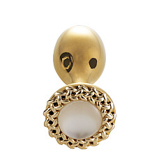 Металлическая анальная пробка LOCKINK SEVANDA Pearl Rose-shape Anal Plug, с искусственной жемчужиной