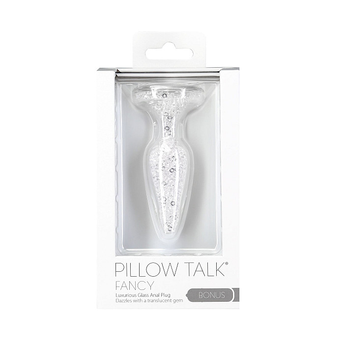 Стеклянная анальная пробка Pillow Talk Fancy Luxurious Glass Anal Plug, ⌀3,1см, вибропуля в подарок