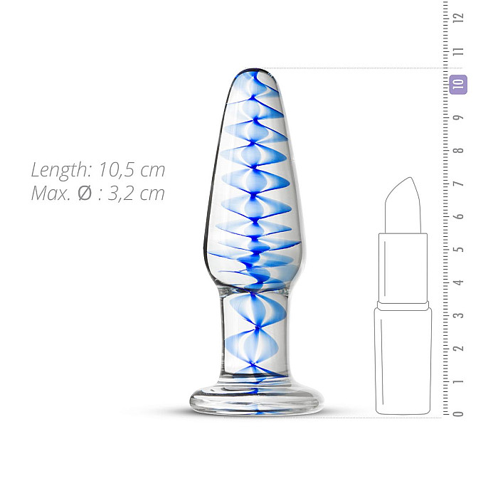 Стеклянная анальная пробка с внутренней спиралью Gildo Glass Buttplug No. 23