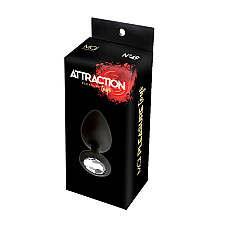 Анальная пробка с кристаллом MAI Attraction Toys №49 Black, длина 9,5см, диаметр 4см