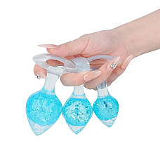 Анальна пробка Liebe Seele Heart-shaped Crystal Anal Plug - Blue Medium