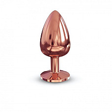 Металева анальна пробка із прикрасою у вигляді кристалу Dorcel - Diamond Plug Rose Gold L