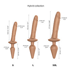 Анальная пробка с дилдо 2в1 Strap-On-Me SWITCH PLUG-IN REALISTIC DILDO Caramel S, диаметр 3,3/2,9 см