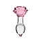 Стеклянная анальная пробка Pillow Talk Rosy Luxurious Glass Anal Plug, ⌀3,3 см, вибропуля в подарок
