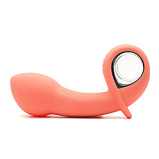 Анальный вибратор KISTOY Klein Orange с надувающимся кончиком, unisex, диаметр 35-50мм