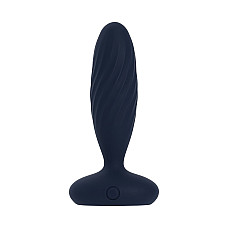 Анальная смарт-вибропробка с пульсацией Svakom Jordan Navy Blue, пульт ДУ