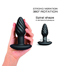 Анальная пробка с вибрацией и жемчужным массажем Dorcel Spin Plug, макс. диам. 3,8 см, пульт ДУ