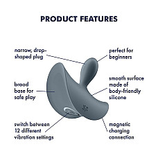 Анальная вибропробка Satisfyer Booty Absolute Beginners 2, для начинающих, вводимая часть 3,5 см