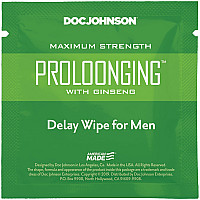 Пролонгуюча серветка Doc Johnson Delay Wipe For Men з екстрактом женьшеню