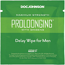 Пролонгуюча серветка Doc Johnson Delay Wipe For Men з екстрактом женьшеню
