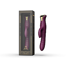 Пульсатор-кролик з вібрацією Zalo Mose Velvet Purple, нагрівання до 42°, кристал Swarovski