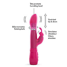 Вибратор Dorcel Furious Rabbit с вращением и возвратно-поступательными движениями головки, вибрация