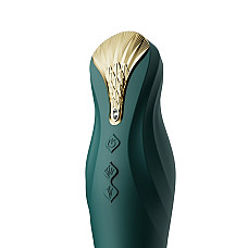 Смартвибратор-пульсатор Zalo — King Turquoise Green, кристалл Swarovski