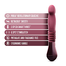 Пульсатор для точки G Blush Temptasia – Trixie Thrusting Dildo – Wine Red, 3 скорости