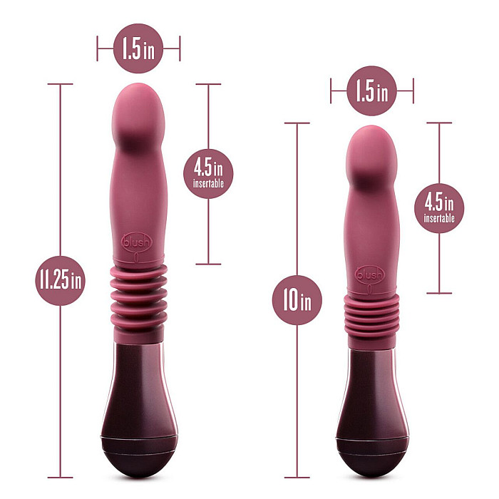 Пульсатор для точки G Blush Temptasia – Trixie Thrusting Dildo – Wine Red, 3 скорости