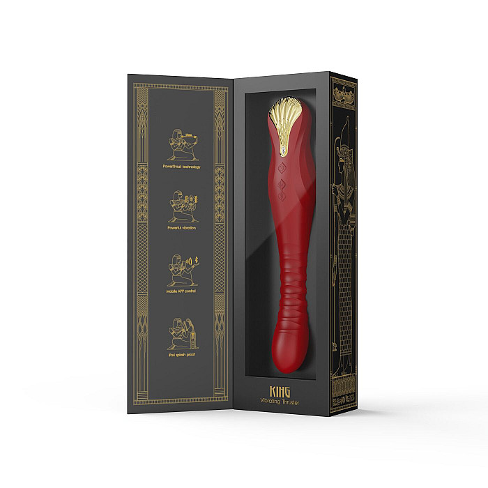 Смартвибратор-пульсатор Zalo — King Wine Red, кристалл Swarovski