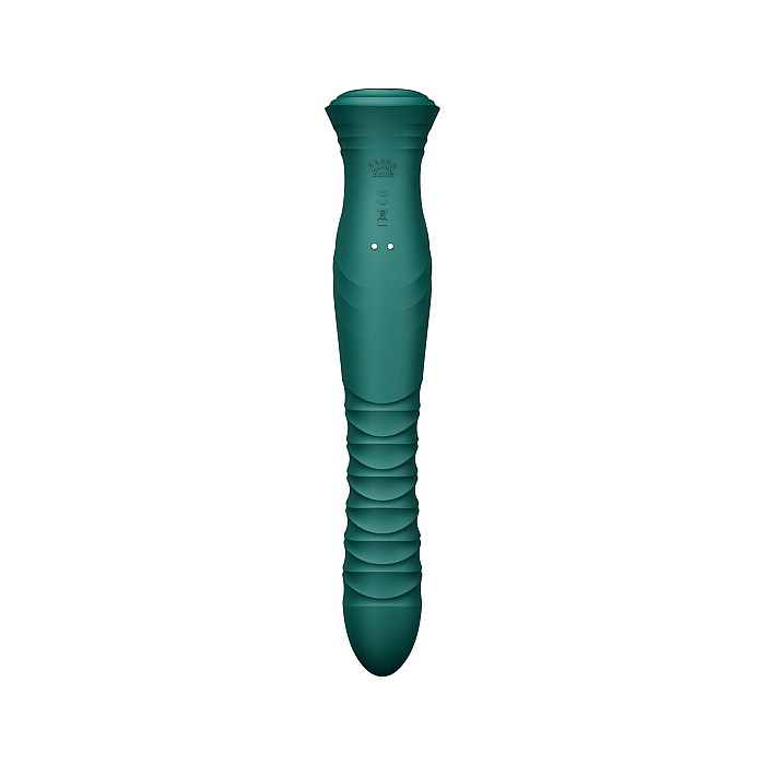 Смарт пульсатор-кролик с вибрацией Zalo Mose 2 Turquoise Green, подогрев до 42°C, кристалл Swarovski