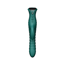 Смарт пульсатор-кролик с вибрацией Zalo Mose 2 Turquoise Green, подогрев до 42°C, кристалл Swarovski