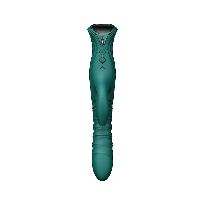 Смарт пульсатор-кролик с вибрацией Zalo Mose 2 Turquoise Green, подогрев до 42°C, кристалл Swarovski