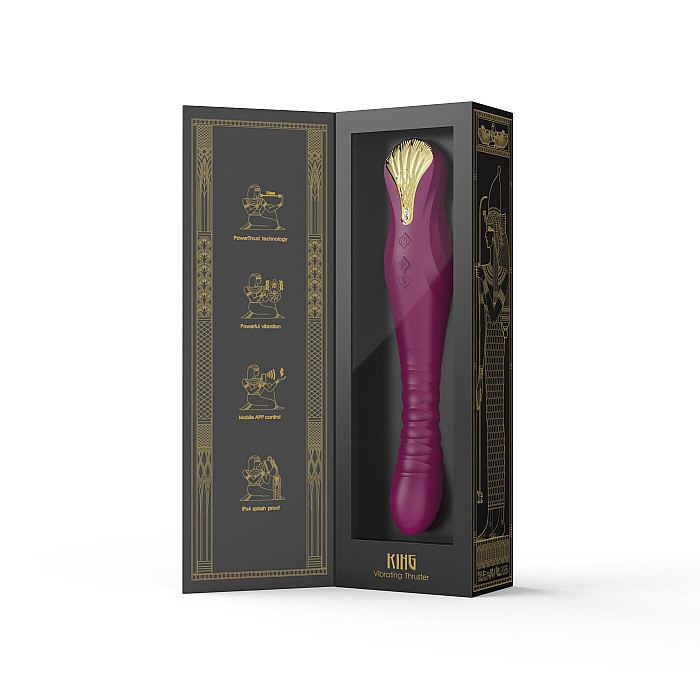 Смартвібратор-пульсатор Zalo — King Velvet Purple, кристал Swarovski