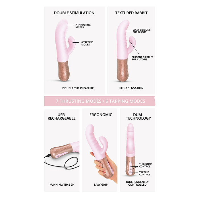 Двойной пульсатор кролик Love To Love SASSY BUNNY - BABY PINK