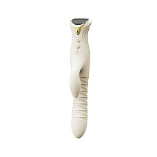 Смарт пульсатор-кролик с вибрацией Zalo Mose 2 Ivory White, подогрев до 42 °C, кристалл Swarovski