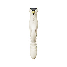 Смарт пульсатор-кролик с вибрацией Zalo Mose 2 Ivory White, подогрев до 42 °C, кристалл Swarovski
