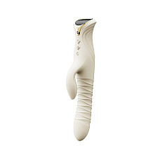 Смарт пульсатор-кролик с вибрацией Zalo Mose 2 Ivory White, подогрев до 42 °C, кристалл Swarovski
