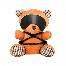 Плюшевый медвежонок ROPE Teddy Bear БДСМ в кожаной маске и обвязке, 22x16x12 см
