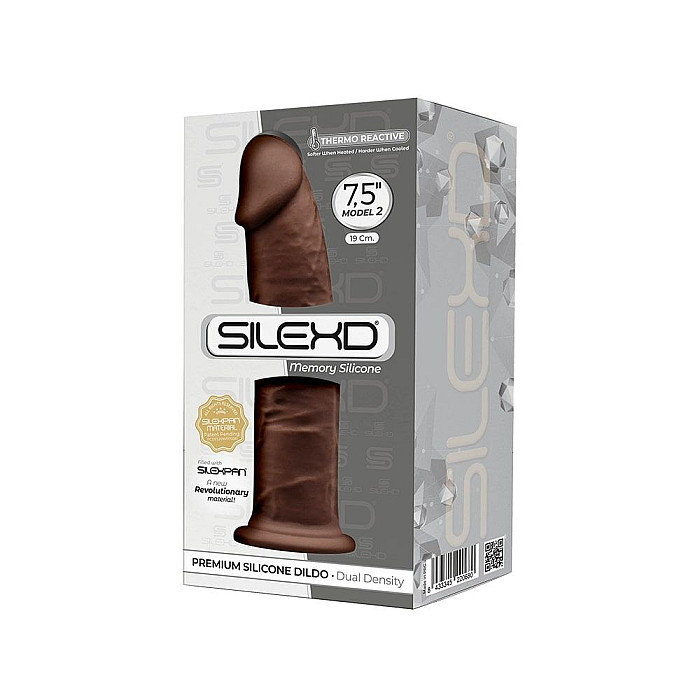 Фалоімітатор SilexD Henry Brown (MODEL 2 size 7.5in), двошаровий, силікон + Silexpan, діаметр 4,8 см