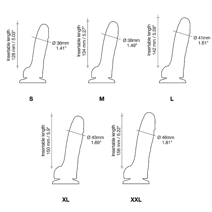 Реалистичный фаллоимитатор Strap-On-Me Sliding Skin Realistic Dildo Black S, эффект подвижной кожи