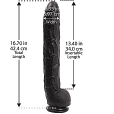 Фаллоимитатор Doc Johnson Dick Rambone Cock Black, диаметр 6см, длина 42см, ПВХ