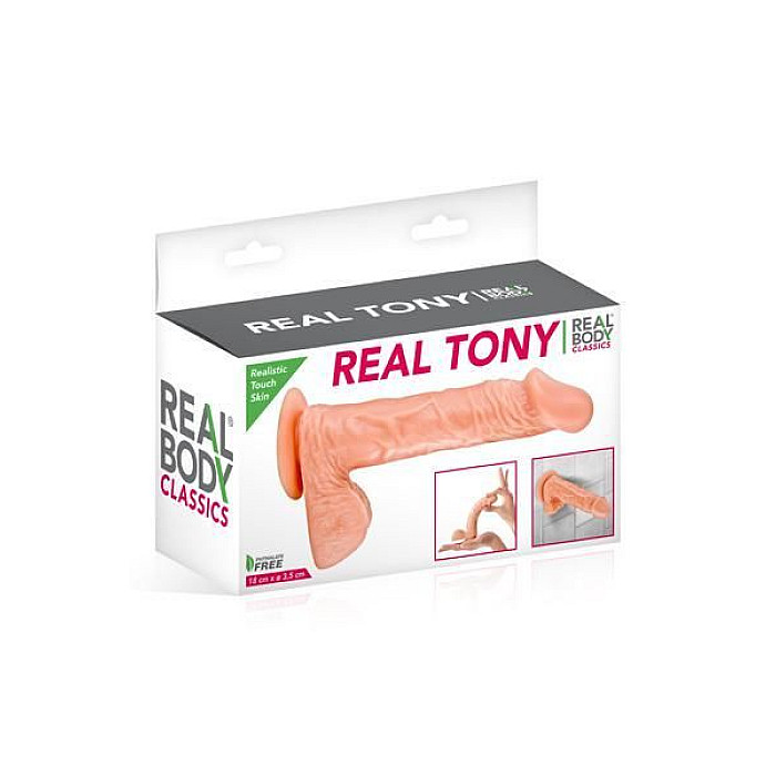 Фаллоимитатор Real Body - Real Tony Flash, TPE, диаметр 3,5см