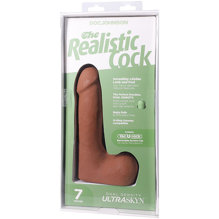 Фаллоимитатор Doc Johnson The Realistic Cock ULTRASKYN - 7 Inch with Balls Caramel