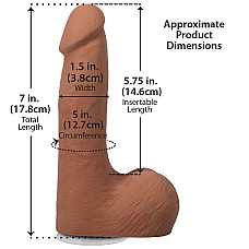 Фаллоимитатор Doc Johnson The Realistic Cock ULTRASKYN - 7 Inch with Balls Caramel