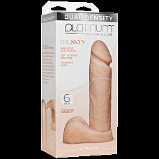 Фалоімітатор Doc Johnson Platinum TRUSKYN - The Tru Ride 6 Inch, діаметр 4,3 см, двошаровий силікон