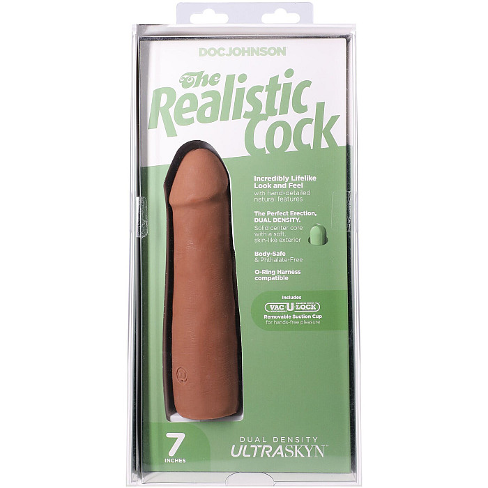 Фалоімітатор Doc Johnson The Realistic Cock ULTRASKYN - 7 Inch Caramel