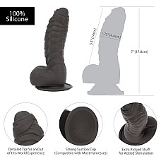 Фаллоимитатор ADDICTION Ben 7" Dildo With Balls Black, вибропуля в подарок