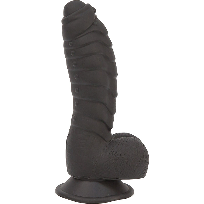 Фалоімітатор ADDICTION Ben 7" Dildo With Balls Black, віброкуля в подарунок