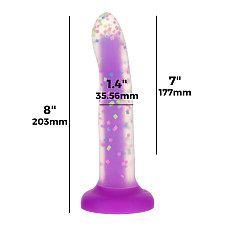 Светящийся в темноте фаллоимитатор ADDICTION Rave 8″ Glow in the Dark Dildo Purple Confetti , 20,3 см