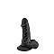 Фалоімітатор із присоскою Real Body — Real Mike Black, TPE, діаметр 3,8 см