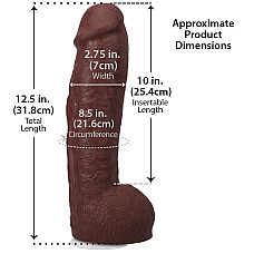 Фаллоимитатор Doc Johnson The Realistic Cock ULTRASKYN - 12 Inch Hung with Balls Chocolate