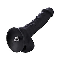 Фаллоимитатор для секс-машин Hismith 8.3″ Silicone Dildo Black, система KlicLok, гибкий стержень