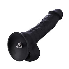 Фаллоимитатор для секс-машин Hismith 8.3″ Silicone Dildo Black, система KlicLok, гибкий стержень