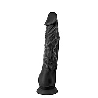 Фалоімітатор із присоскою Real Body — Real Justin Black, TPE, діаметр 4,2 см