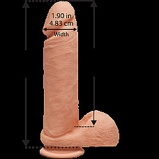 Фаллоимитатор Doc Johnson The D - Perfect D - 8 Inch With Balls - ULTRASKYN, диаметр 5,1см