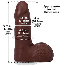 Фаллоимитатор Doc Johnson The Realistic Cock ULTRASKYN - 5 Inch with Balls Chocolate